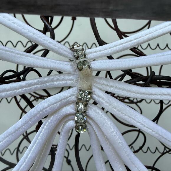 Vintage 90s Maurices Silver Sparkle Mini Dress Gown Party Glam Disco 7/8 - Picture 4 of 14